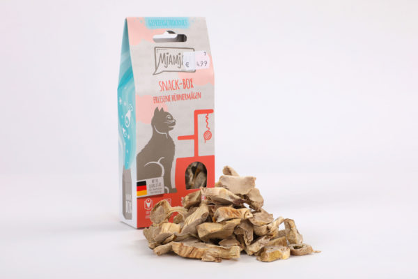 Mjamjam Snack-Box Erlesene Hühnermägen Napf Express Hundefutter Leckerlies Katzenfutter Katzenfutter online kaufen