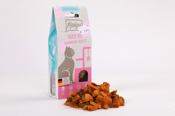 Mjamjam Snack-Box Lachs Napf Express Hundefutter Leckerlies Katzenfutter Katzenfutter online kaufen
