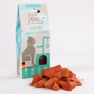 Mjamjam Snack-Box Schmackhaftes Thunfischfilet Napf Express Hundefutter Leckerlies Katzenfutter Katzenfutter online kaufen • Barf